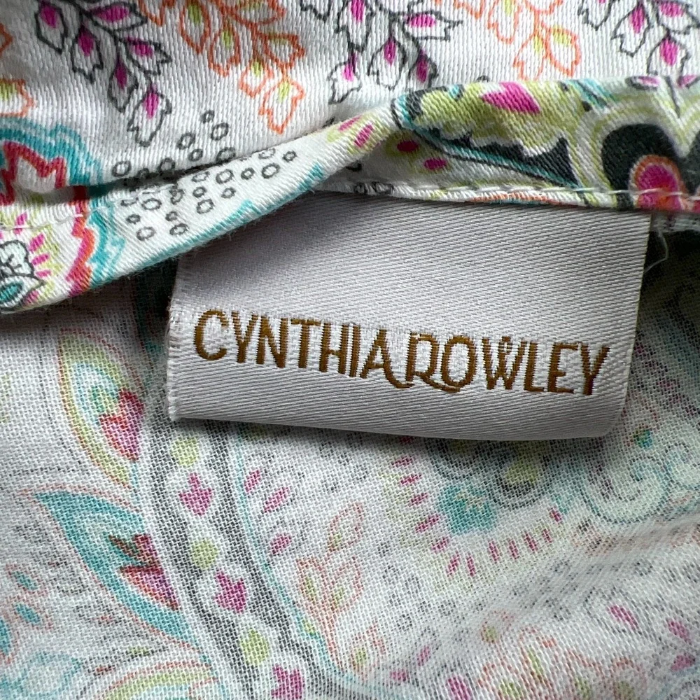 Set Of 2 Cynthia Rowley Standard Pillowsham Multicolor Cotton Paisley (21